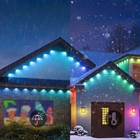 15M/90M RGB Eaves LED Lights Permanent Outdoor Lights Bluetooth APP Kit Full House Eaves Light String Christmas Wedding Lighting