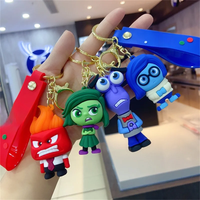 Disney Inside Out 2 Keychains Cartoon Sadness Anger Disgust Fear Action Figures Dolls Key Rings Kawaii Bags Pendants Kids Toys
