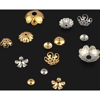 30pcs/lot Stainless Steel Flower Metal Spacer Loose Bead End Caps For Jewelry Making Materials Wholesale DIY Jewelry Finding