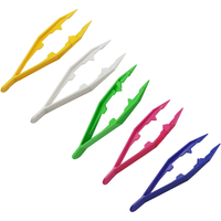 1PC 11x2.5cm Plastic Clip Children DIY tool Tweezers Craft Bead Handmade Tool For Kids Plant Insect Study Learning Accessories