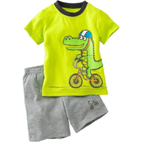 AliExpress NONE Green Crocodile Baby Boy Clothes Set Bike Children Tee Shirts Pants Suits Kids Outfit 100% Cotton Tops Panties 2 3 4 5 6 7 Years