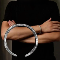Punk Simple Silver Color Twisted Mobius Cuff Bangles Infinite Loop Bracelet Men's Fashion Casual Party Jewelry Gift