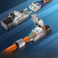 HOOLNX CAT8 RJ45 Connector, RJ45 Metal Tool-Free Easy Termination Modular Plug For 40Gbps S/FTP Shielded 22AWG-24AWG