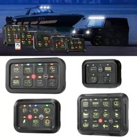 AUXPOWER RGB 4/6/8/12Gang Switch Panel Toggle/Momentary/Pulsed Supported Switch Controller for Car ATV Boat (One-Sided Outlet)