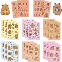 AliExpress NONE 8 Sheets Original Capybara Emoticons Waterproof Graffiti Stickers for Helmet Bicycle Hand Account Pencil Case Decals