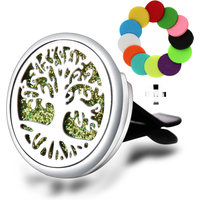 Tree Of Life Insert Car Aromatherapy Gasket Stainless Steel Car Air Outlet Essential Oil Diffuser Fashion Perfume Locket Jewelry