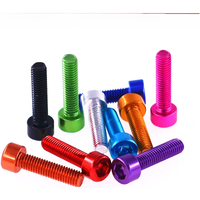 1/10pcs M3 M4 M5 M6 Hex Hexagon Socket Head Cap Screws Aluminium Cylindrical Head Allen Bolt Length 6-40mm Green/Purple/Orange