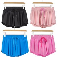 AliExpress NONE Summer Running Shorts Quick-dry Workout Sport Layer Flowy Athletic Shorts With Pockets Women Gym Yoga Bike Spandex Short Pants