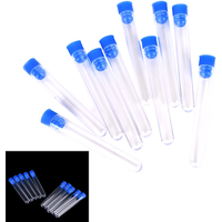10pcs Clear Plastic Test Tubes Hard Tube With Wing Plug for Office School Chemistry Supplies 10*80mm