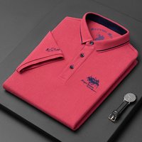 Summer New Embroidered Cotton Short Sleeved Polo Shirt for Men's Fashion, Casual, Comfortable, and Breathable T-shirt Top