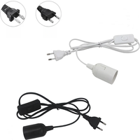 EU US Plug 1.8m Power Cord Cables E27 Lamp Base Holder With Switch Wire For Pendant Led Bulbs Fixture Hanglamp Suspension Socket