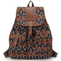 Women Foral Printing Backpack National Printed Canvas School Bags For Teenagers Girls Large Shoulder Bag Weekend Travel Rucksack