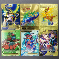 English Metal Pokemon Cards DIY Arceus Mewtwo Charizard Pikachu Shiny Iron Pokémon GX Vmax EX Game Kids Collection Card Toy Gift