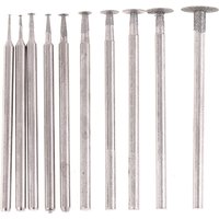 10PCS Grinding Bit Accessory Ultra-Thin T Head Shank Diamond Mounted Point Stone Jade Carve Polish Engrave Tool