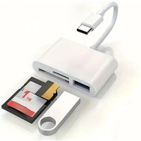 3-in-1 Type C Card Reader Micro SD TF Memory Card Reader External U Disk Adapter for iPhone 15 Serie Laptop Tablet OTG Converter