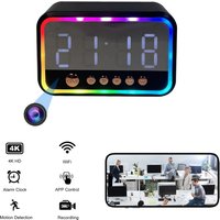 4K WiFi Clock Camera with Bluetooth Speaker, Motion Detection, Remote Viewing, Nanny Cam, Security Camera for Home Surveillance