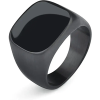 Fashion Male Punk Rock Stainless Steel Black Frosted Ring For Men Women Hip Hop Party Male Wedding Jewelry Gift