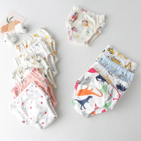 Baby Waterproof Reusable Training Pants Cute Cotton Baby Diaper Infant Shorts Nappies Panties Nappy Changing Underwear Cloth