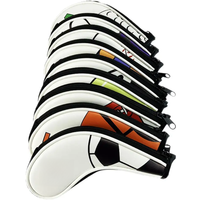 9Pcs/Pack Zipper Golf Iron Covers Set Waterproof Golf Club Irons Head Cover Golf Putter Protect Sleeve Glove Boots