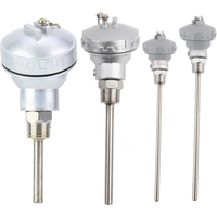 RTD PT100 50/100/200mm Temperature Sensor Probe 1/2" NPT Thread Thermocouple Stainless Steel Terminal Head Measuring Access