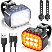 AliExpress Other Bicycle Q6 Light Set Bike LED Front Rear Lights USB Charge MTB Road Bike Highlight Lamp Cycling Light Lamp Cycling Accessories