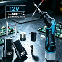 Elektryczna lutownica 12V, pistolet lutowniczy, 30W, szybkie nagrzewanie, zakres temperatur 0-400. ℃ Elektryczna lutownica ze stopu, z regulowaną temperaturą, do lutowania na płasko i na szpic,