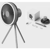Portable 1200mAh Rechargeable Camping Fan with Power Bank Function Wireless Desktop Ceiling Circulator Electric Fan with Lightin