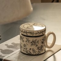 18 Style Options with Lids, Coffee Mugs for Couples, Ceramic Mugs That Can Fit in the Microwave and Dishwasher