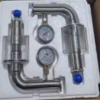SUS304 1.5" Tri Clamp Adjustable Pressure Relief Safety Valve 0-3.0 Bar Sanitary SS304 Spunding Valve with Pressure Guage