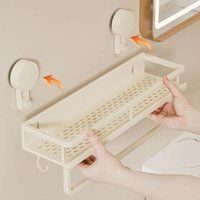 No-Drill Suction Cup storage rack Perforation-free bathroom washstand mounted wall white storage rack Kitchen storage
