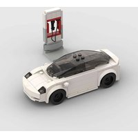 Super Sports Car Building Blocks MOC City Speed Racer Teslaed Model 3 Model DIY Kids Assembly Toys Boy Birthday Collection Gift