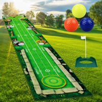 Golf Putting Mat Foldable Golf Training Putting Practice Detection Golf Accessories for Men Improve Golf Skills Golfer Home
