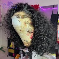 Short Bob Deep Wave Lace Frontal Wig Pre Plucked 13x4 4x4 Lace Front Wig Peruvian Curly Human Hair Bob Wigs For Women and Girls