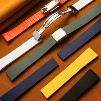 CTS Fluororubber Watch Strap 18 19 20 21 22mm High Quality Quick Release Butterfly Buckle Watch Bands FKM Strap For Cut To Size