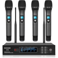 FULUODE V-10 4-Channel Professional Wireless System with 4 Handheld Microphones