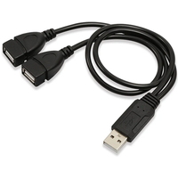 Universal USB 2.0 Male To Dual USB 2.0 Female Jack Splitter 2 Port USB Hub Data Cable Adapter Cord For Laptop Computer