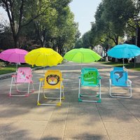 Outdoor Children'S Beach Chair With Sun Umbrella Lightweight Folding Kids Beach Chair Water Resistant For Kid Leisure Backrest