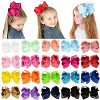 BABY BOWS 1Pcs 6inch Solid Colors Grosgrain Ribbon Hair Clips for Girls Large Hairpins Boutique Barrettes Kids Hair Accessories