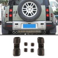For Land Rover Defender 2020-2024 6Pcs Smoked Car Tail Light Decoration Cover Accessories Taillight Lamp Trim Garnish Lamp Hoods
