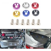 6pcs Car Modified Hex Fasteners Fender Washer Bumper Aluminum JDM Fender Washers and M8 Bolt For Engine Concave Screws