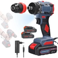 Wiertarko-wkrętarka akumulatorowa bezszczotkowa 2w1 z funkcją udaru, oświetleniem, 2 prędkościami, 55Nm, narzędzia elektryczne DIY