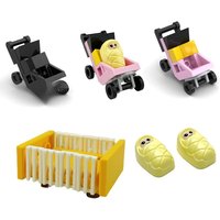 The Babys Room City MOC Building Blocks Bedroom Bricks Toys Compatible With LEGO Swaddle Milk Bottle Crib Bed Baby Stroller