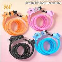AliExpress NONE 361 Degrees Bicycle Lock 4 Digit Combination Cable Anti Theft Bike Locks 120cm Road MTB Scooter E-Bike Locks Cycling Accessories