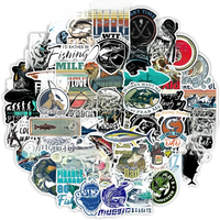 AliExpress Hizxj 10/30/50/100pcs Fishing Stickers Waterproof Skateboard Motorcycle Guitar Luggage Laptop Bicycle Sticker