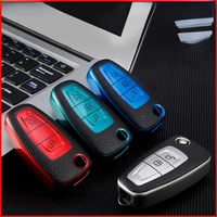Auto Key Holder Leather TPU Car Key Case Cover For Ford Ranger C-Max S-Max Focus Galaxy Mondeo Transit Tourneo Custom