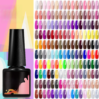 MEET ACROSS 7.3ml 160 Colors Nail Polish Colorful Glitter Gel Nail Polish Soak Off UV LED Nail Glue DIY Nail Art Nail Supplies