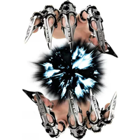 Euramerican Fashion Ring Retro Punk Anime Personality Pointed Claw Finger Cover Ghost Hand Skeleton Ring Metal Pearl Ring