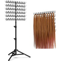 Hair Braiding Rack Tripod Base 2 Side Foldable for Hair Stylists Lightweight 43.31 to 59.06 Inches Height Adjustable Hair Stand