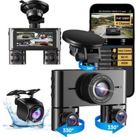 HUPEJOS 360°V7-4CH Dash Cam Front and Rear Inside FHD1080Px4 Built-in Wi-Fi WDR Night Vision Voice Control 24H Parking Mode image 4
