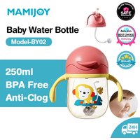 Baby Water Cups 250ML Baby Learning Drinking Cup with Double Handle Flip Lid Leakproof Infants Water Cups Bottle BPA Free